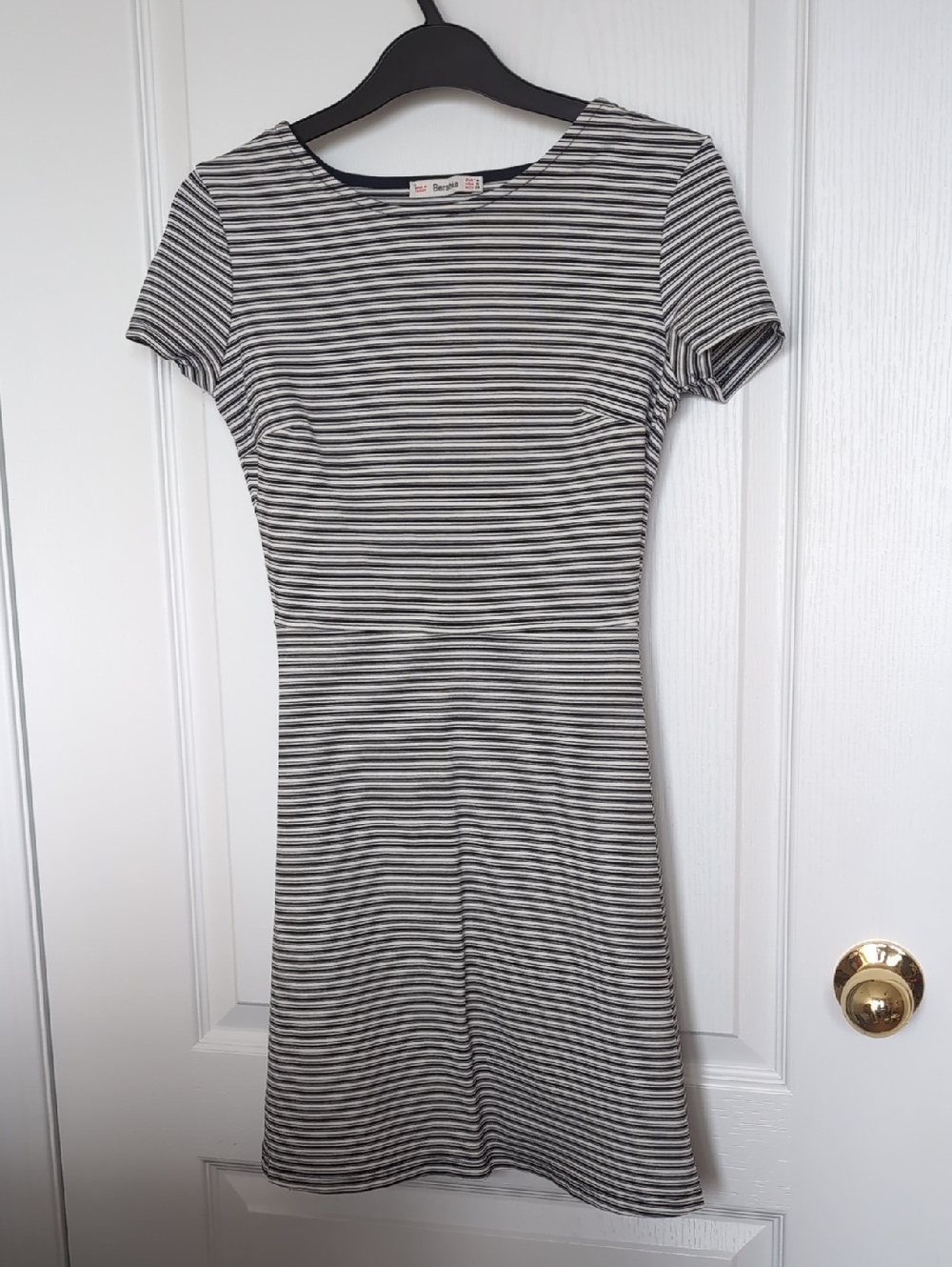 Bershka Black & White Striped Mini Dress